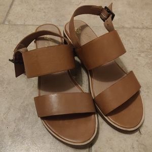 Seychelles tan brown block heel sandals